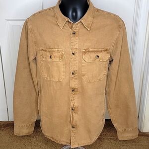 Marine Layer Broken In Canvas Overshirt Size Small Rich Khaki